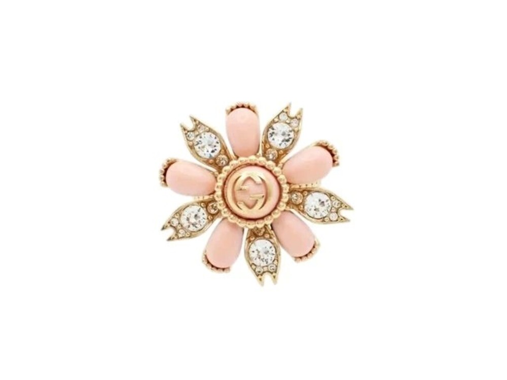 7057 - Gucci 702609 Triple Flower Ring Pink - 702609 Triple Flower Ring / Pink /